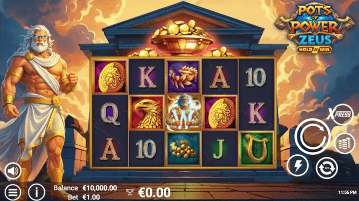 Pots of Power: Zeus - huvudskärm med hjul